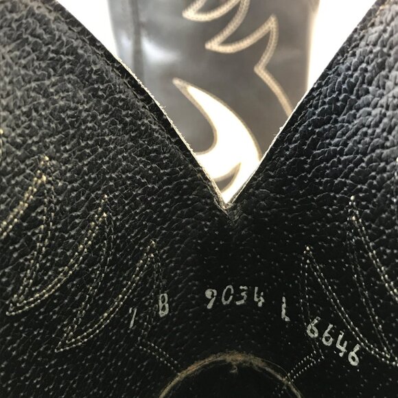 Diamond J Lizard Print Womens Black Leather Cowboy Western Boots 7 B 7034L - Picture 8 of 14